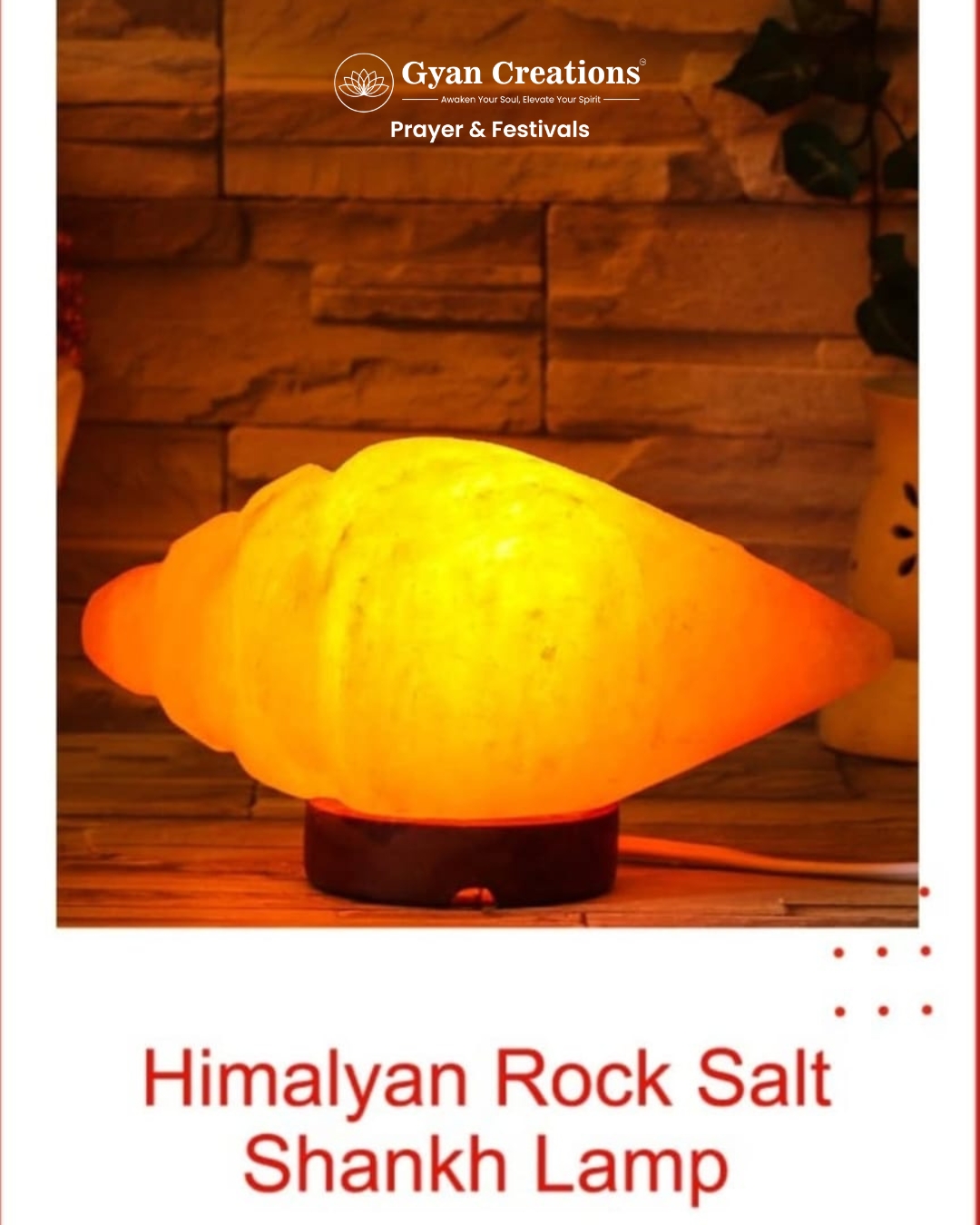 Himalayan Rock Salt Shankh Lamp